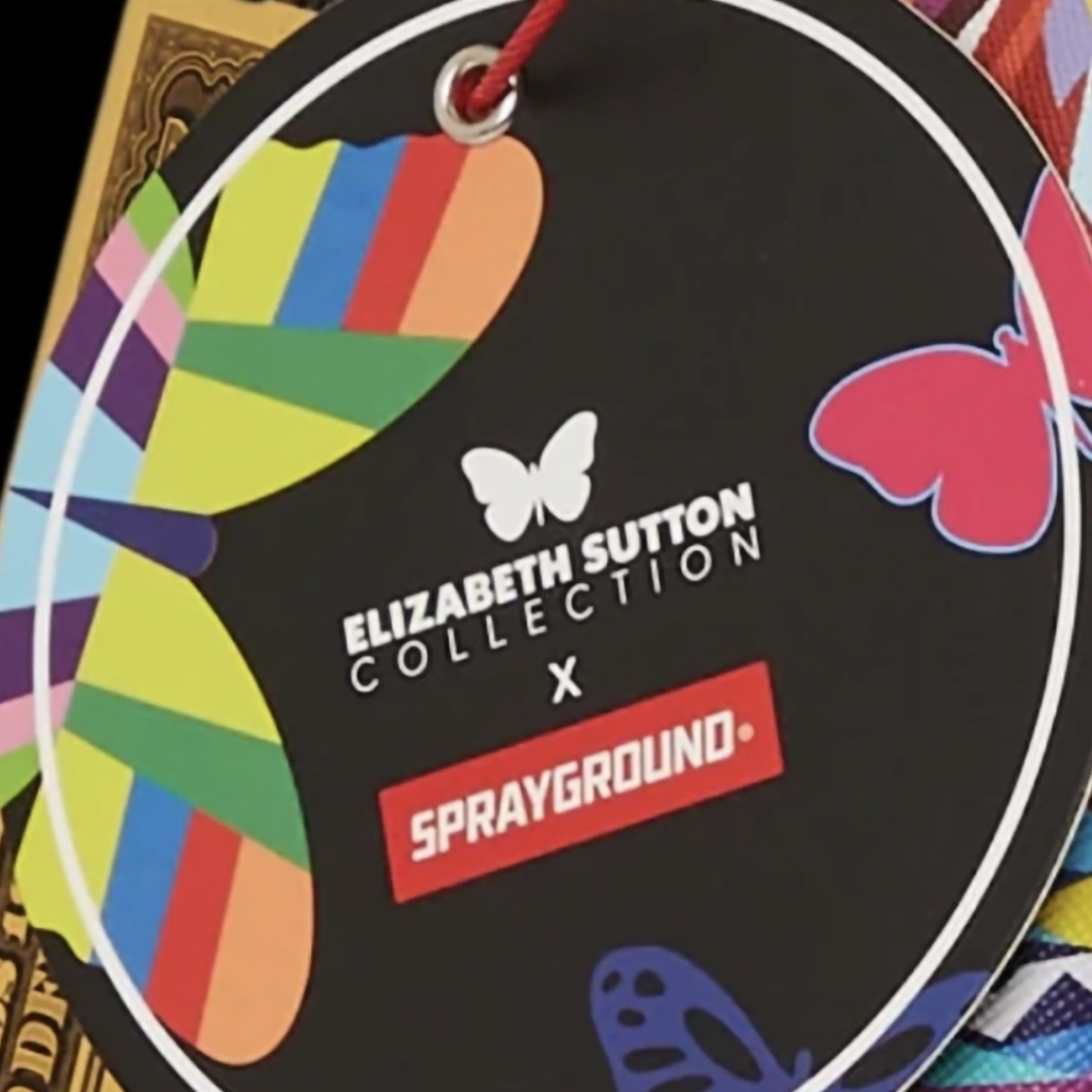 Sprayground Pink Butterfly Hustle Backpack Limited Edition Special Collab - Picture 3 of 9